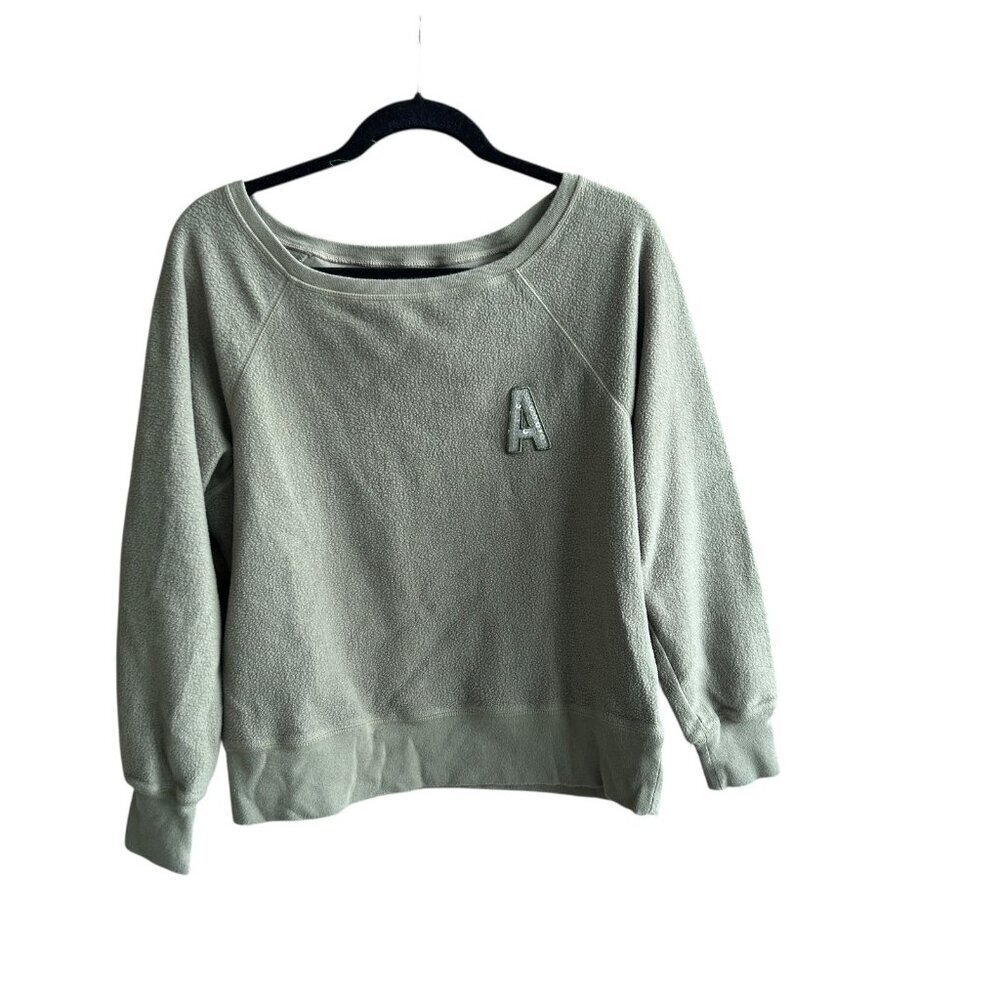 AEO American Eagle Outfitters Green Stretch Fleece Sweatshirt Sequin A Size XL